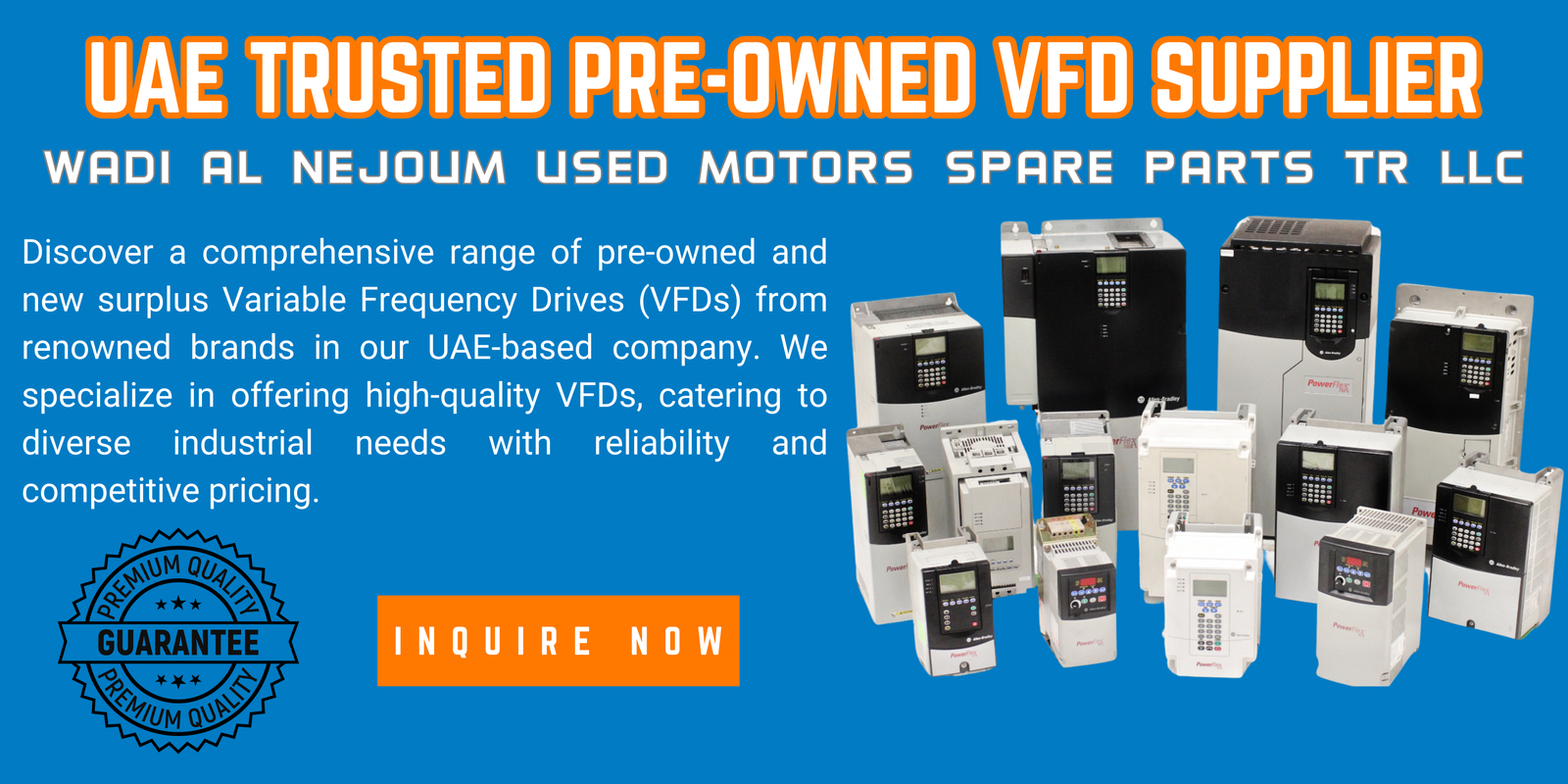 Pre-owned new surplus VFD supplier in UAE